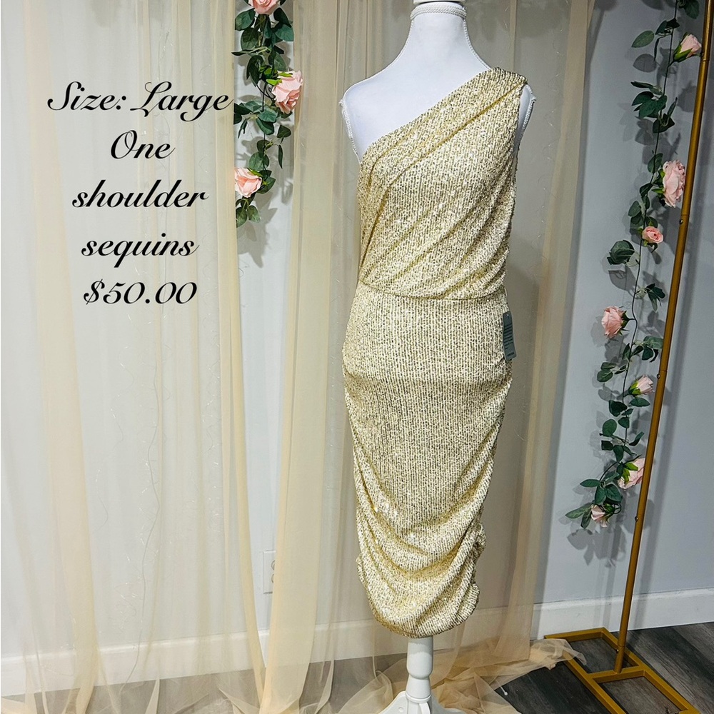 Glamorous One-Shoulder Sequin Dress